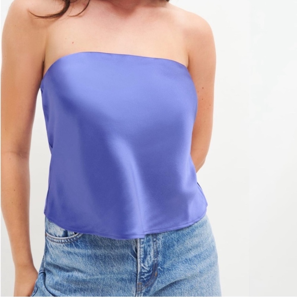 REFORMATION Spritz Silk Top in JACARANDA Size XS